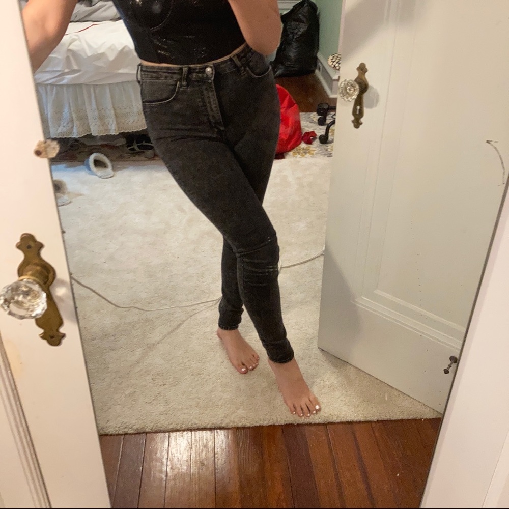 black washed skinny jeans denim